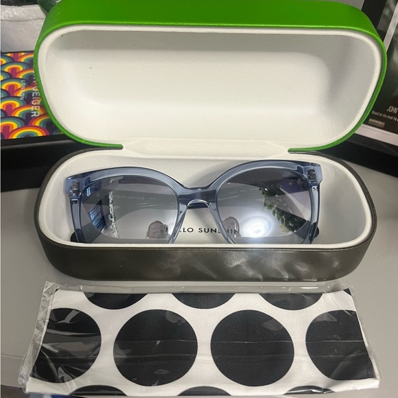 kate spade Accessories - NWOT Kate Spade Kiya Blue Square Frame Mirrored Lenses Sunglasses